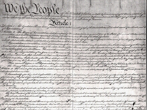 US Constitution Manuscript - Preamble and Article I